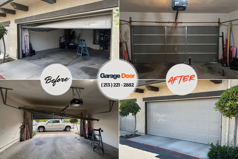 Before and after: garage door repair Crocker, WA